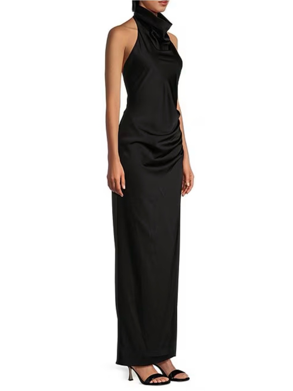 Gianni Bini Yelena Satin High Mock Neck Sleeveless Dress Formal